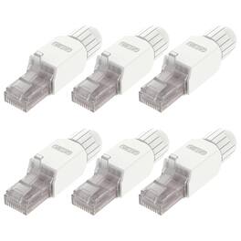 ACJPR - RJ45 Cat6A Tool-Free Connector, Field Termination Modular Plug, Gold-Plated Contacts, UTP Connector for 23-26 AWG Ethern