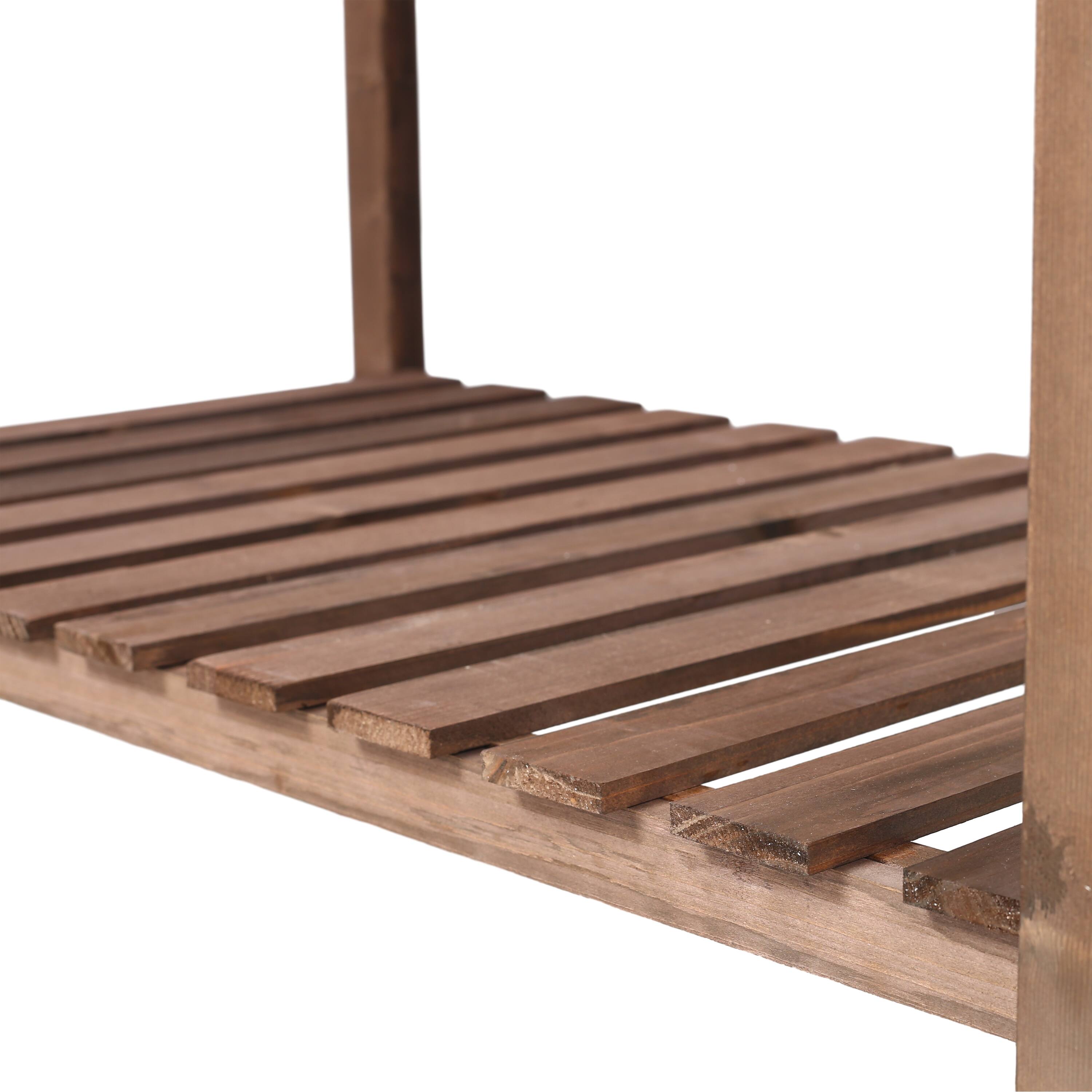 Alt View 6. GOODSILO - 8-Pocket Elevated Wood Planter Box with Foldable Side Table and Storage Shelf for Herb, Vegetable, and Flower Gardening - Brown.