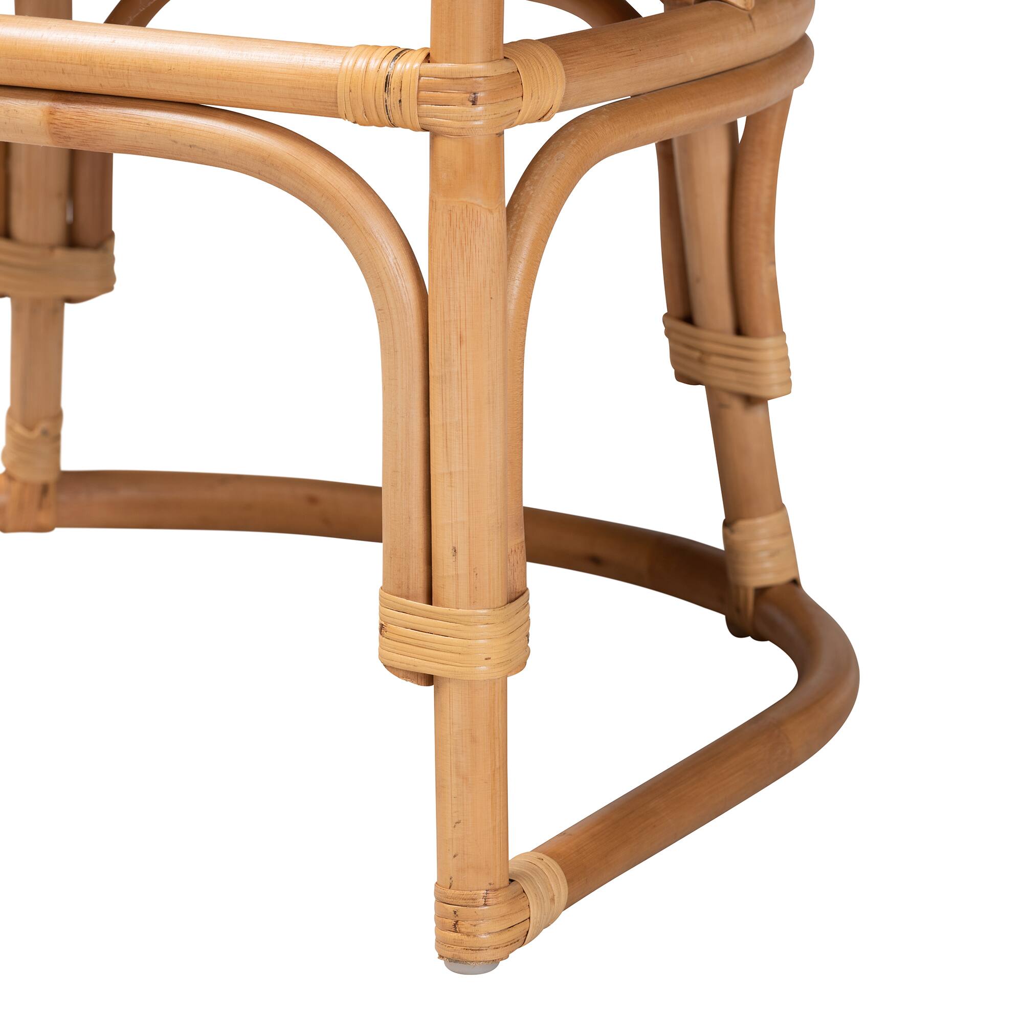 Alt View 2. bali & pari - Aster Modern Bohemian Rattan Armchair - White/Natural Brown.