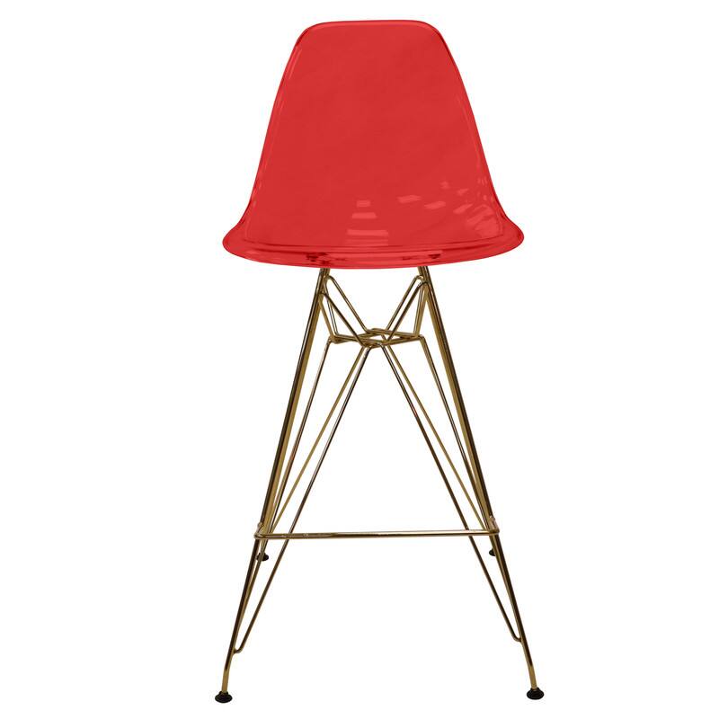LeisureMod Cresco Modern Acrylic Barstool, Clear Swivel Counter Height ...