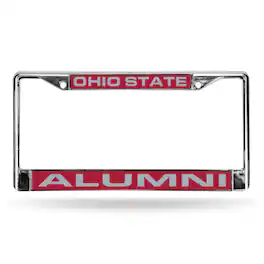 Rico Industries - Ohio State University OSU Buckeyes Alumni Chrome Metal Laser Cut License Plate Frame - Multi