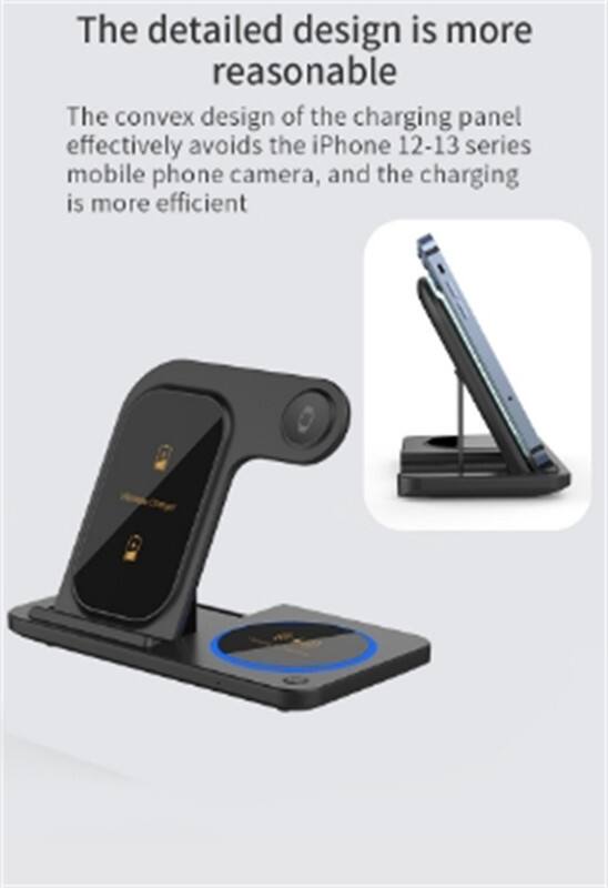The detailed design is more reasonable.

The convex design of the charging panel effectively avoids the iPhone 12-13 series mobile phone camera, and the charging is more efficient.