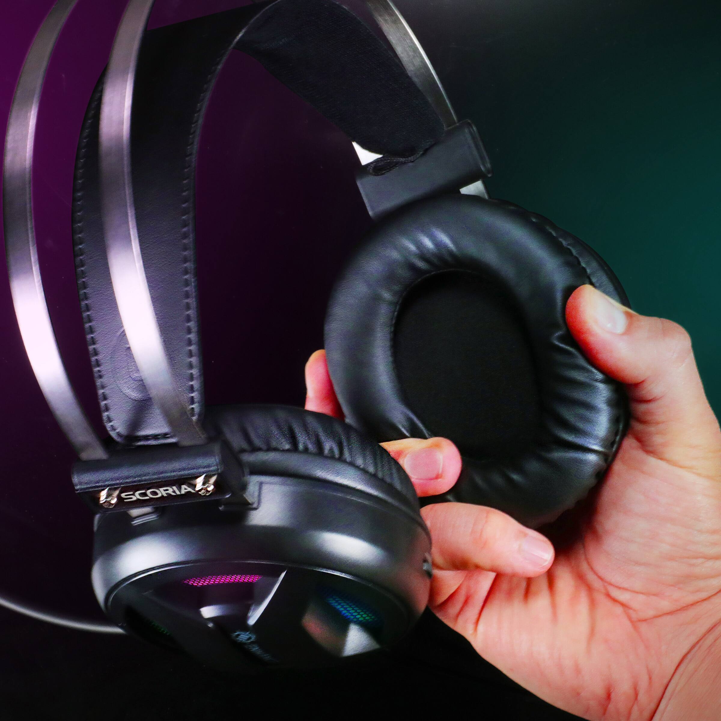 Alt View 7. ENHANCE - ENHANCE Scoria 2 Gaming Headset - Gaming Headphones with 7.1 Surround Sound - Black.