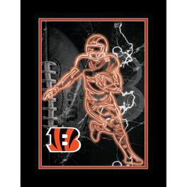 Fan Creations - Cincinnati Bengals 12'' x 16'' Framed Neon Player Print - Black