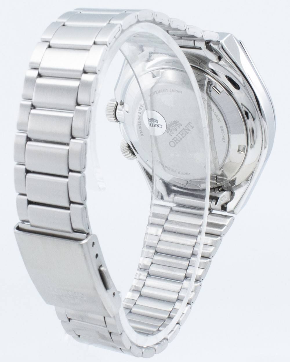 MOVEMENT JAPAN STEEL B92-UAEO  
STAINLESS MIENT ORIENT 930407  
WATER RESIST