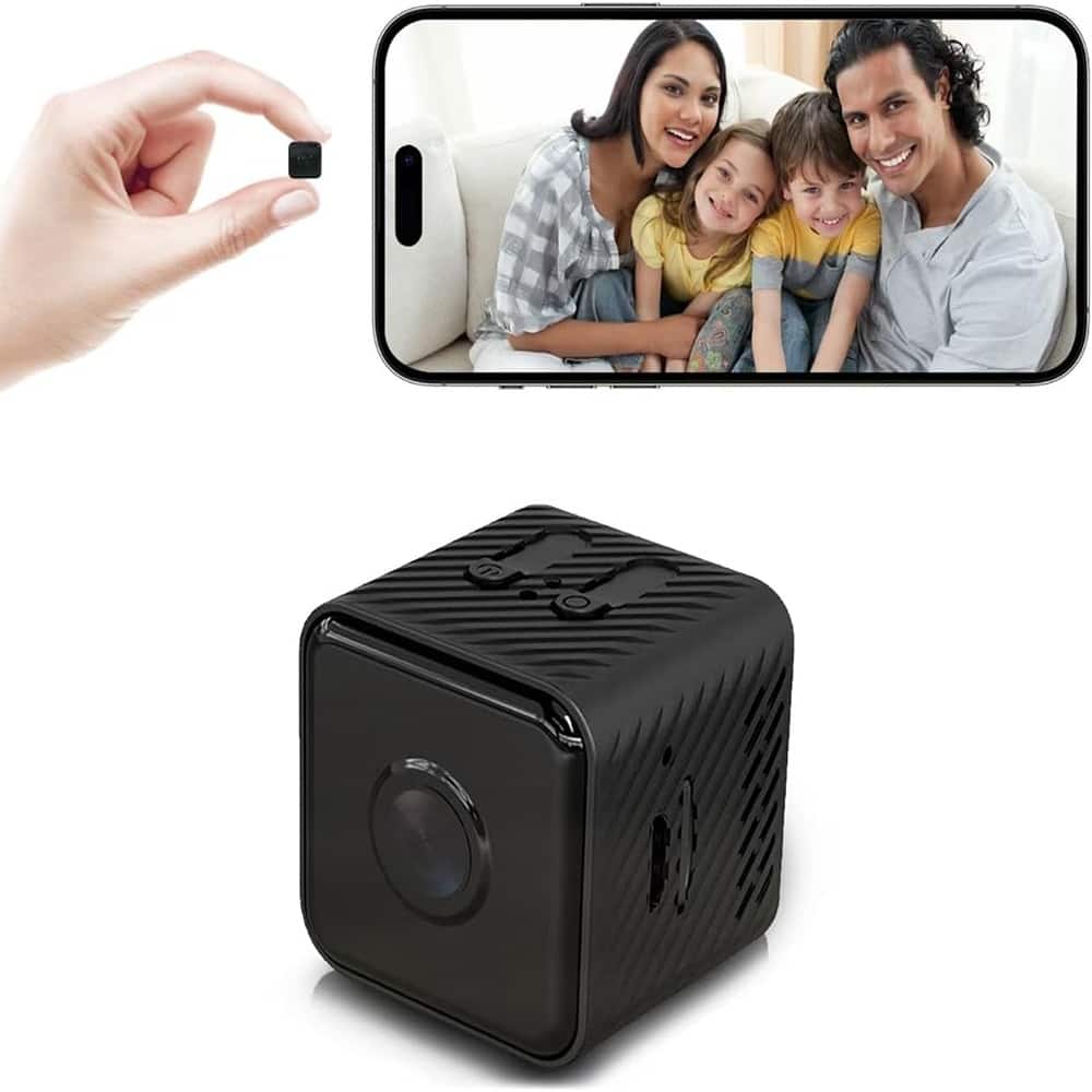 2025 Upgraded Hidden Camera Spy Camera, Wireless Indoor Mini Camera for Home/Office Safety,1080P HD WiFi Nanny Cam - Black