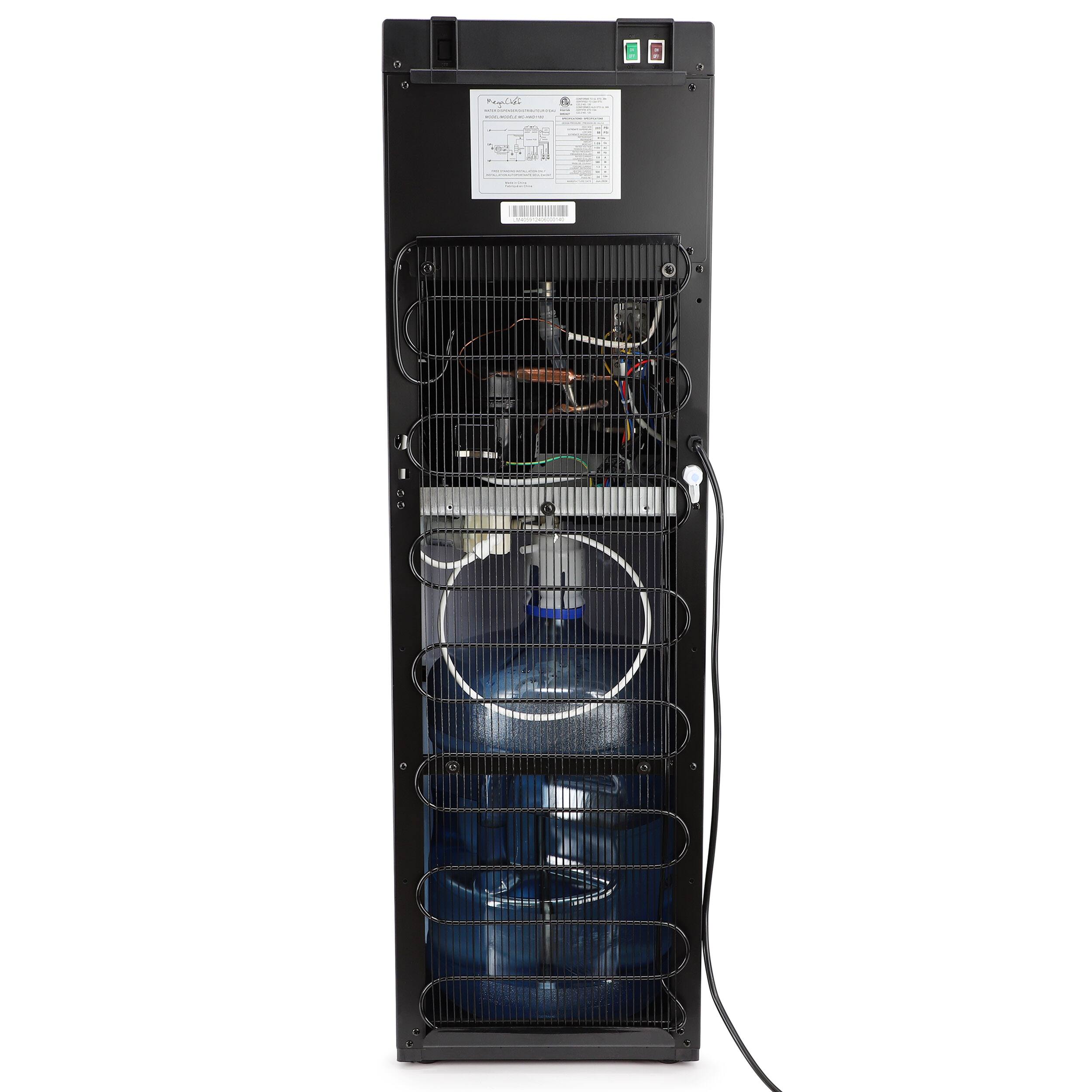 Alt View 4. MegaChef - MegaChef Bottom Load Hot and Cold Water Dispenser in Black - Black.