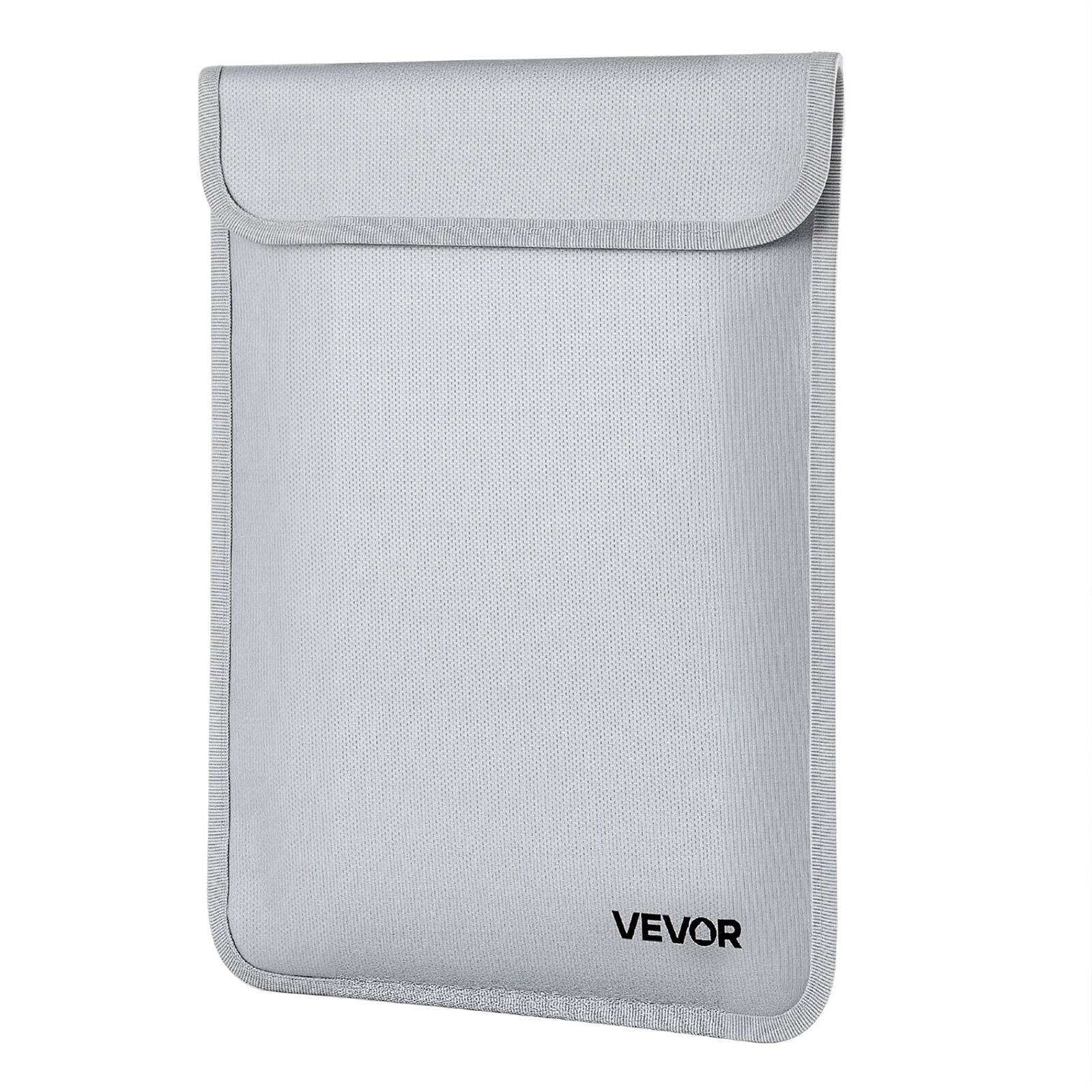 Front. VEVOR - Fireproof Document Bag, 2192 ℉ Heat Insulated Fireproof & Waterproof Bag with  Smooth Zipper, Portable File Storage - Silver Gray.