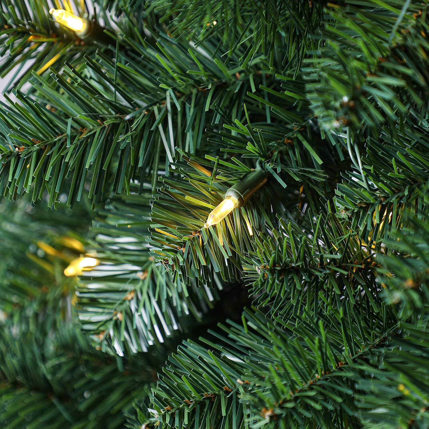 Alt View 5. Home Heritage - Home Heritage Half Pine 7' Pre-Lit Artificial Christmas Tree, 150 Warm White LED - 7ft. Pine.