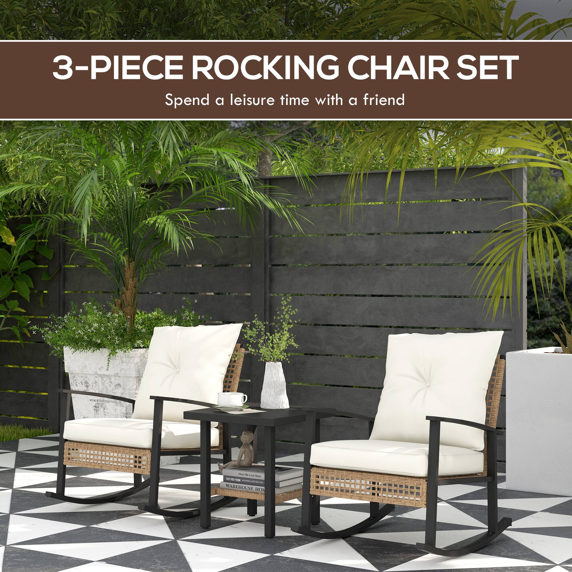 3-PIECE ROCKING CHAIR SET
Spend a leisure time with a friend | WARKHRE E