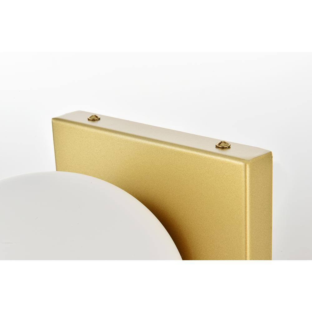Angle. Living District - Jaylin 1 light Brass and frosted white Bath Sconce - Brass And Frosted White.