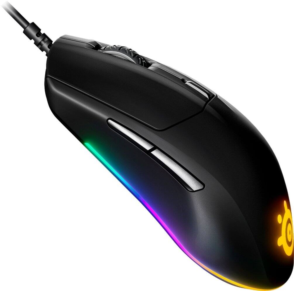 Alt View 13. SteelSeries - Rival 3 Lightweight Wired Optical Gaming Mouse with Brilliant Prism RGB Lighting - Black.