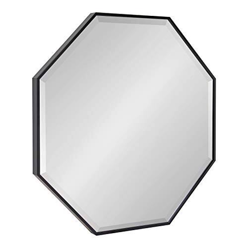Cedar Assembly - Rhodes Glam Octagon Wall Mirror 29" X Modern Home Decor For LARGE ACCENT MIRROR: The stands at 28.75 - Black-29"L x 29"W