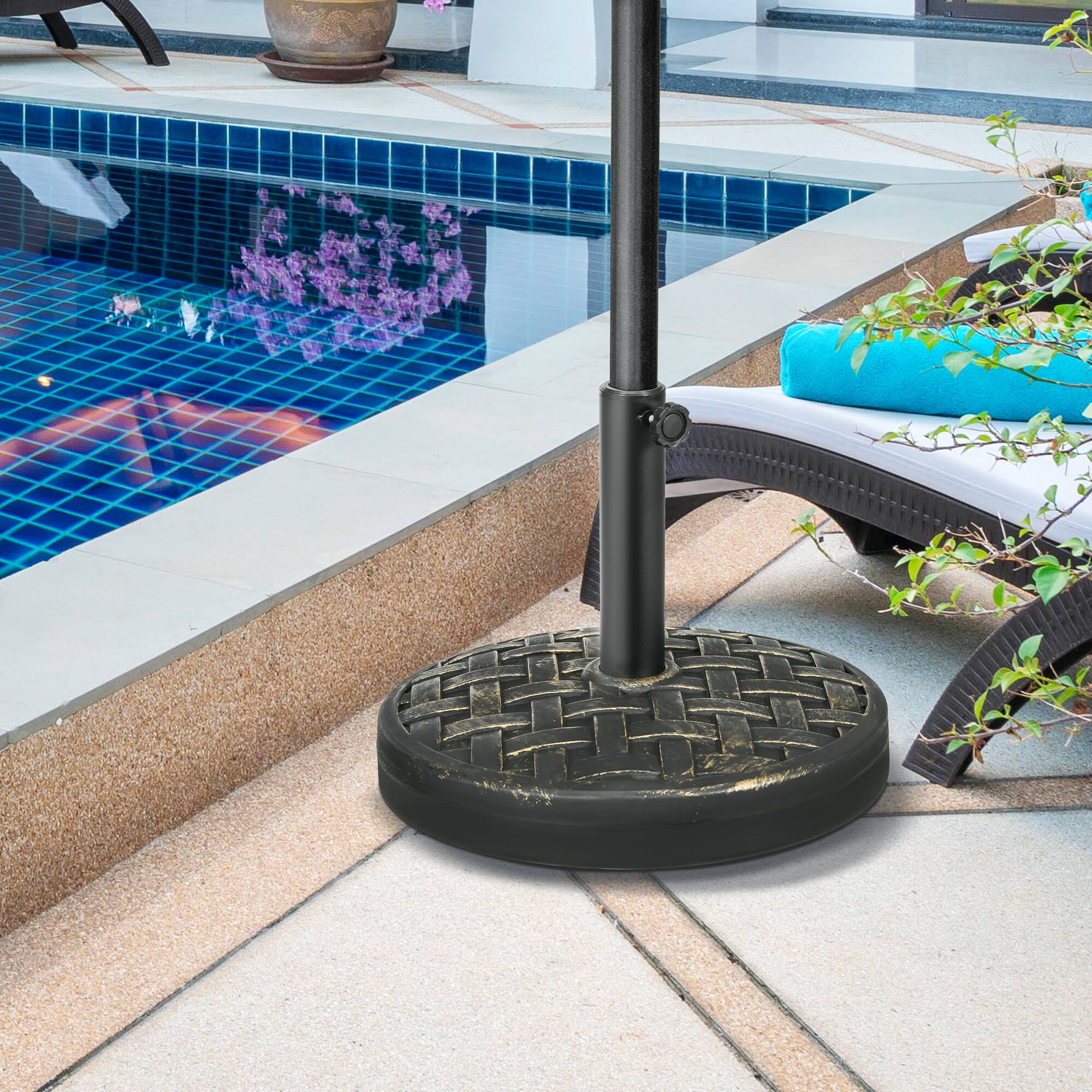 Alt View 1. Outsunny - Umbrella Base, 40 lbs. Heavy Duty Umbrella Stand with Metal Umbrella Holder for Outdoor, Lawn - Bronze.