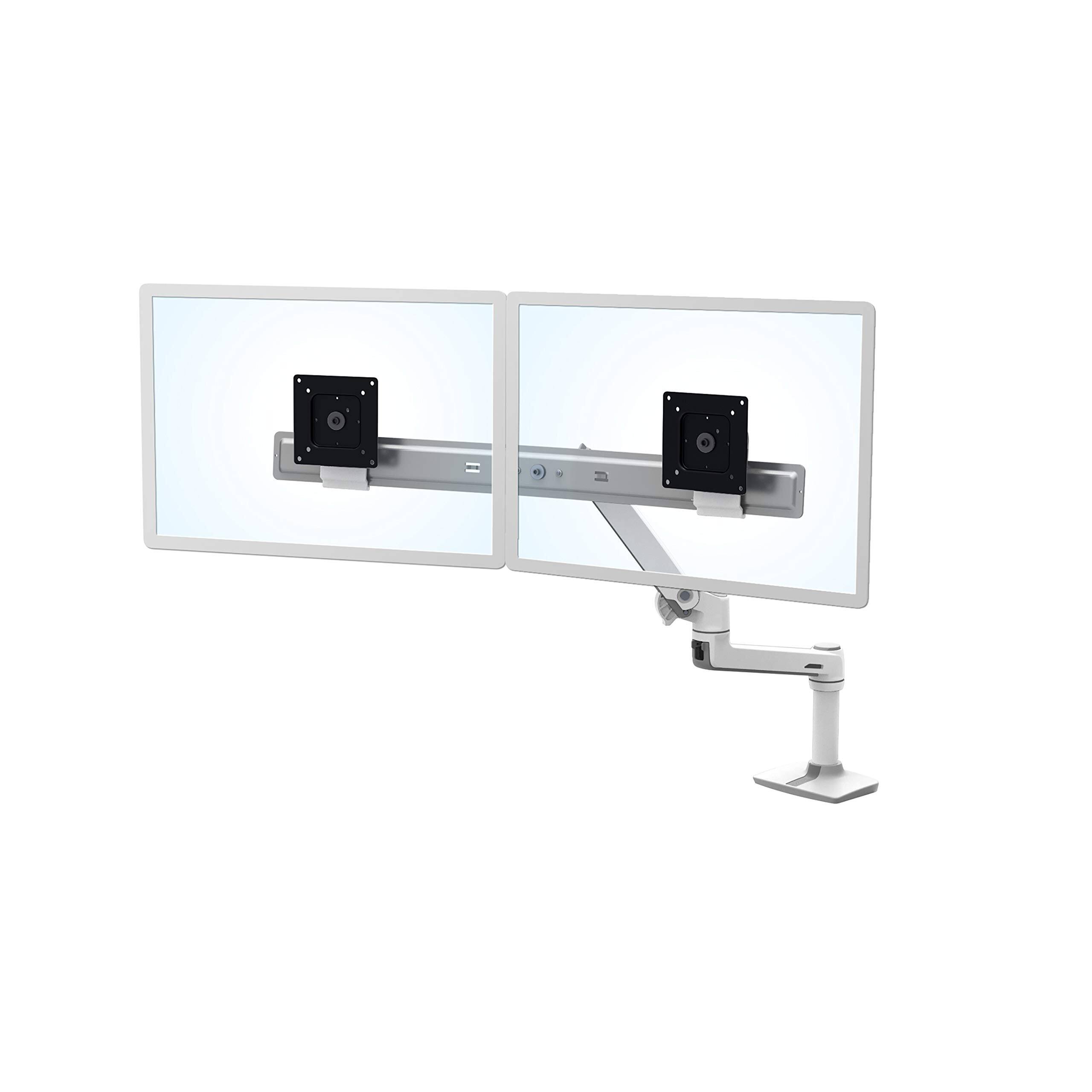 Alt View 2. Ergotron - Ergotron 45-489-216 Monitor Desk Mounting Arm - White - 2 Monitors Supported - 25 Inches Screen Support - 22 lb. Load Ca - Black.