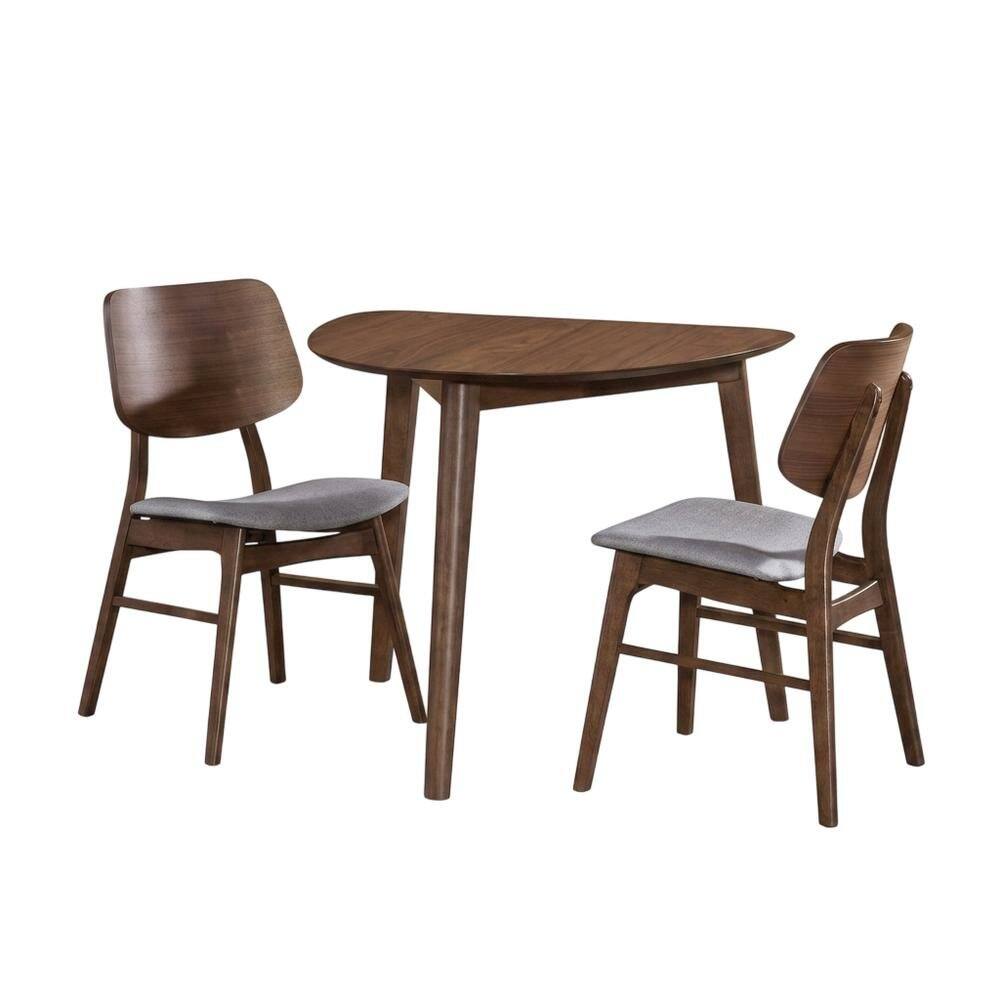 Left. Starlight Canyon Home - Dark Gray & Walnut 3-Piece Corner Table Set with Modern Design - Walnut/Dark Gray.