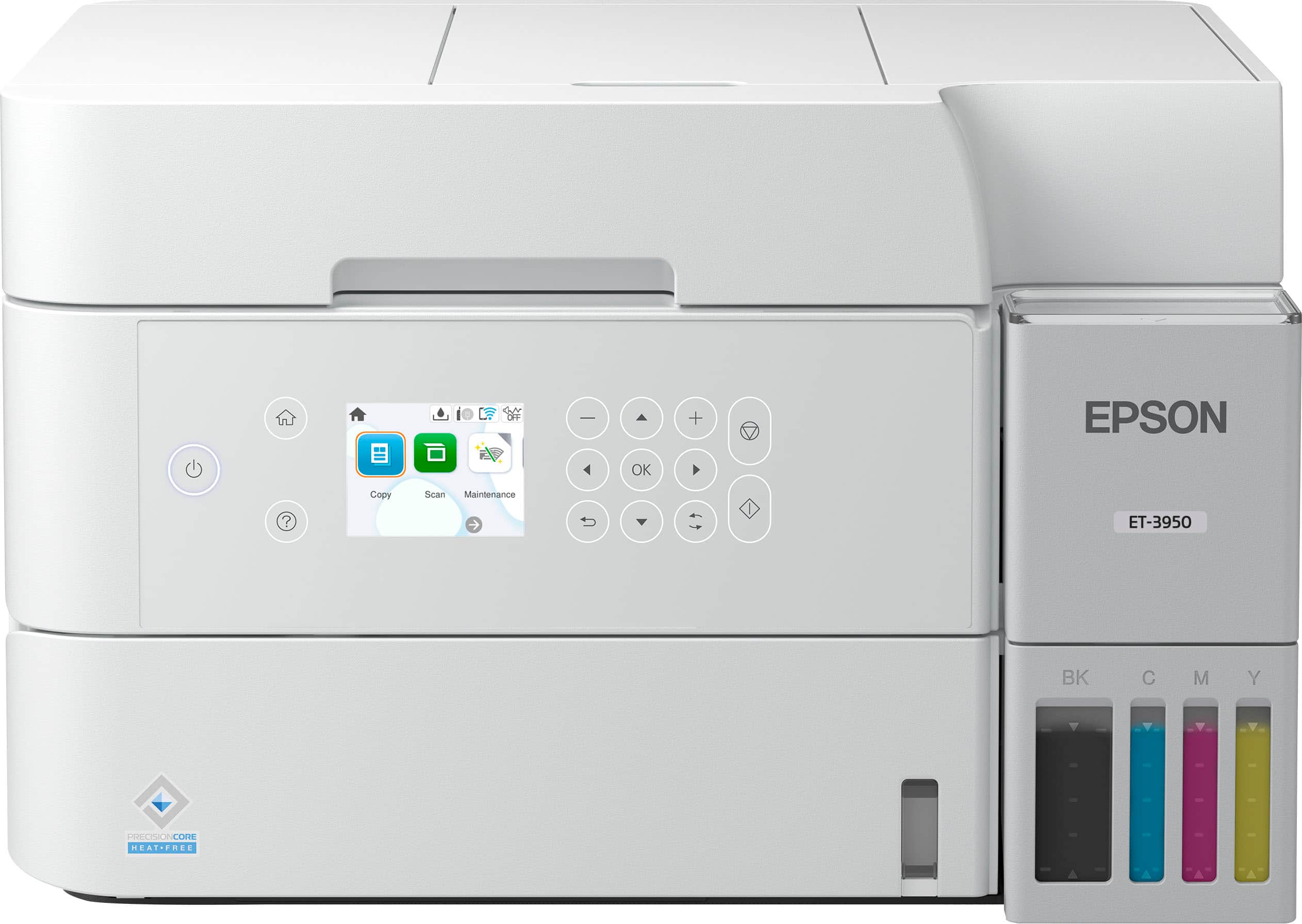 OFF | + EPSON OK Copy Scan Maintenance ? ET-3950 BK C M Y PRECISIONCOISER MEATIEREL