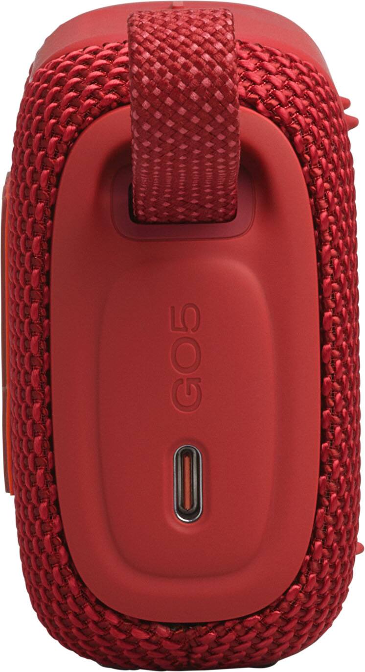 Left. JBL - Go 5 - Ultra-portable waterproof and drop-proof speaker - 2026 - Red.