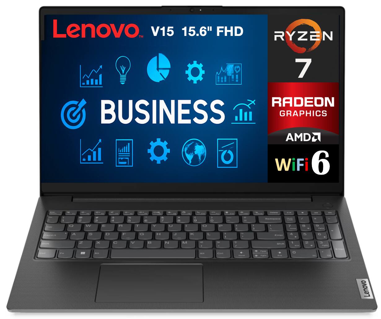 Lenovo V15 Laptop 15.6 FHD (AMD Ryzen 7 7730U, 16GB DDR4, 1TB PCIe