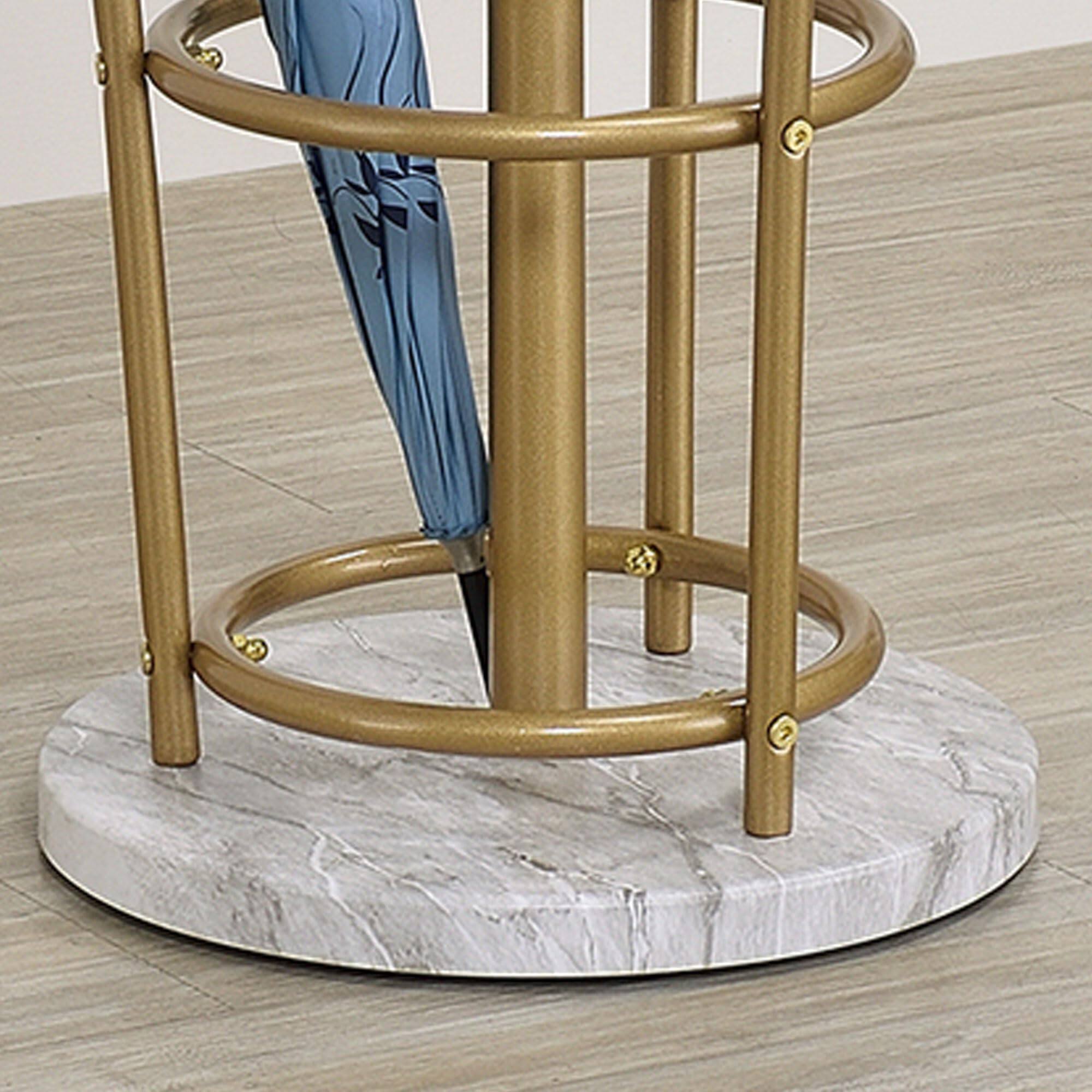 Alt View 2. Kings Brand Furniture - Kings Brand Furniture Freestanding Metal Hall Tree Coat Rack Stand with Umbrella Holder for Entryway Hanging Clothes - Gold.