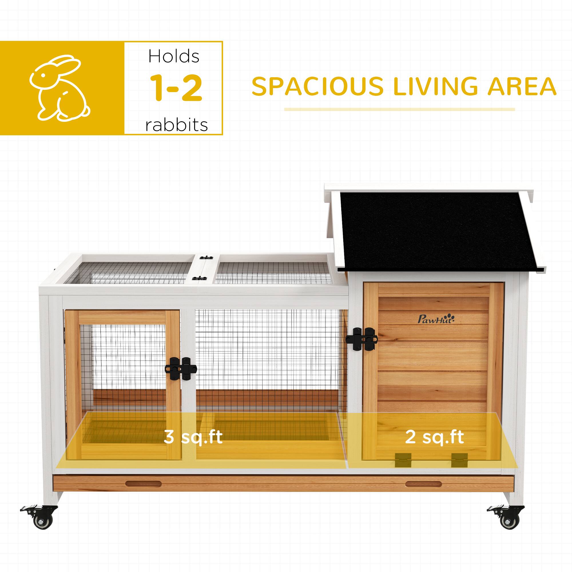 Holds 1-2 rabbits  
SPACIOUS LIVING AREA  
3 sq.ft  
2 sq.ft