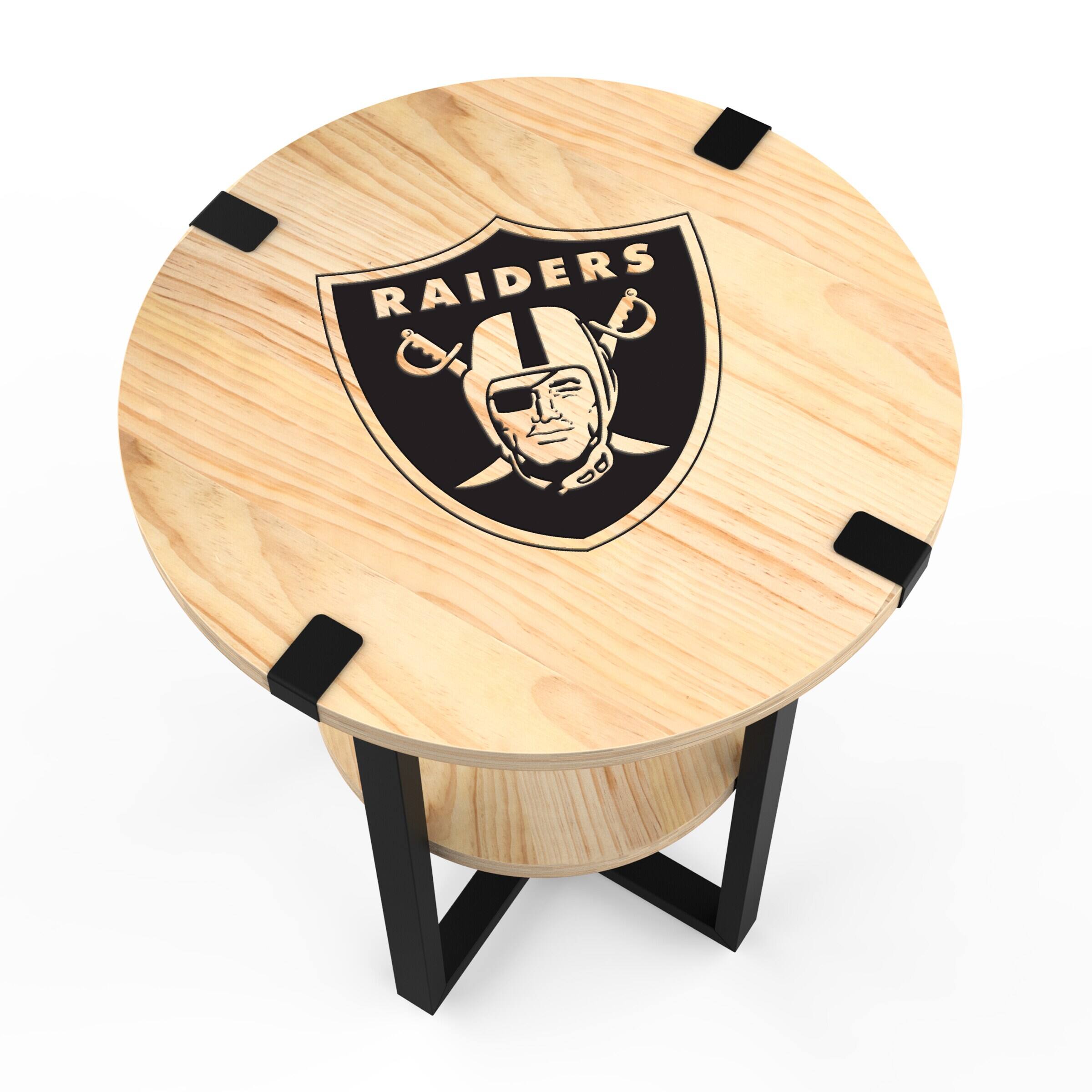 Alt View 1. Imperial - Las Vegas Raiders 18" Side Table with Charger - Multicolor.