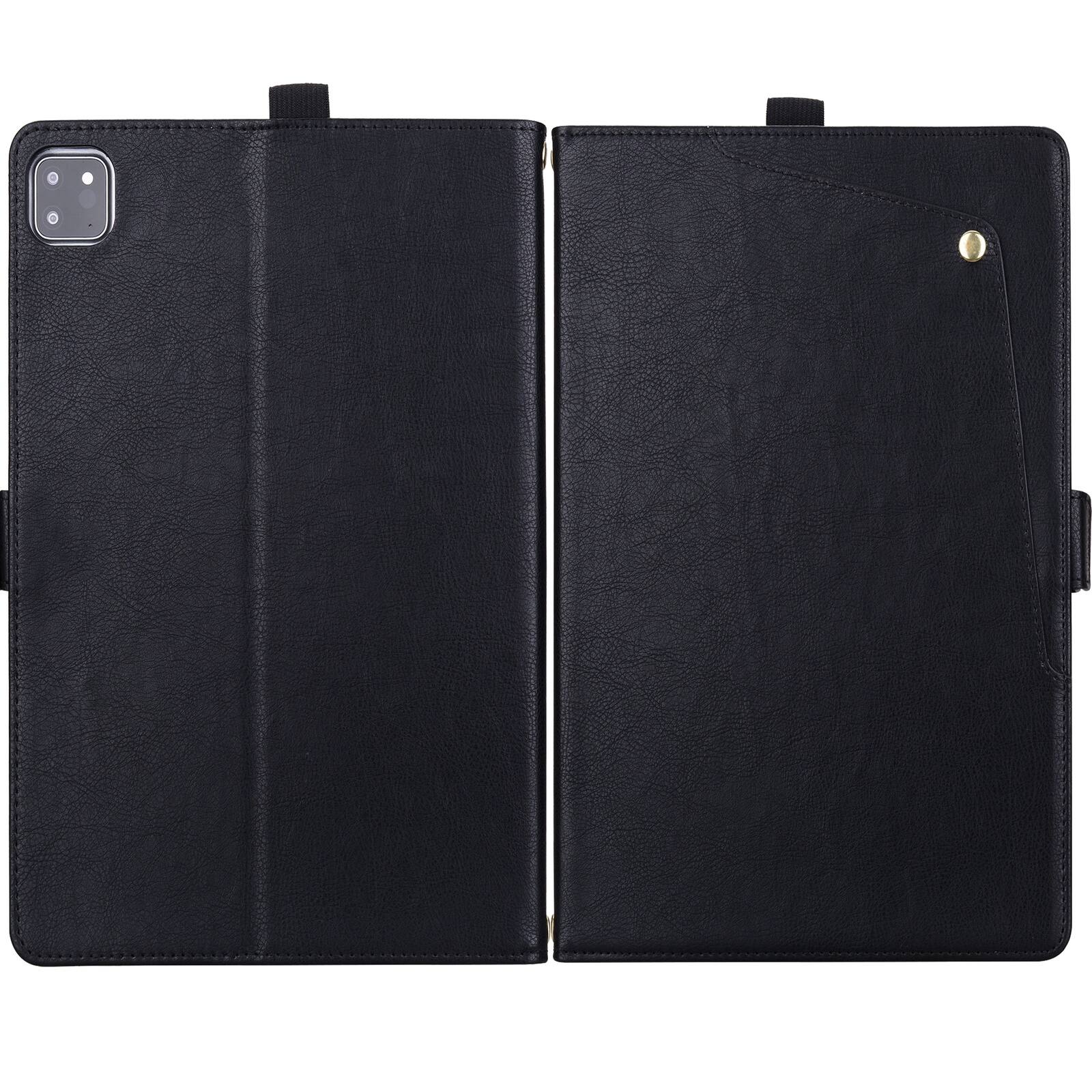 Alt View 6. Dteck - Case For iPad Air 11'' (2026/2025/2024) and iPad Pro 11 4th/3rd/2nd/1st Leather Folio Adjustable Stand Card Slots Cover - Black.
