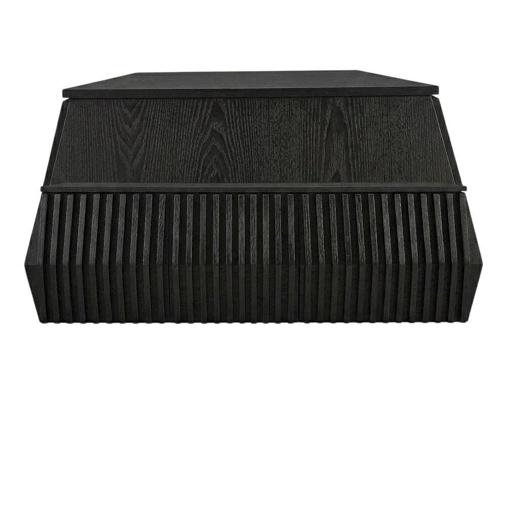 Back. FurniFact - Black Wall Mount TV Stand with Sturdy Construction and Storage Space - Black.