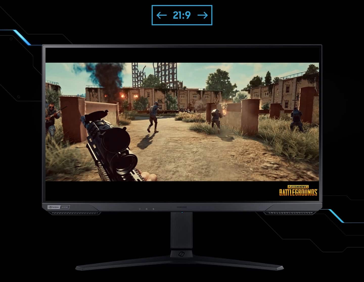 Alt View 34. Samsung - Odyssey 27” IPS LED QHD FreeSync Premium & G-Sync Compatible Gaming Monitor with HDR (Display Port, HDMI) - Black.