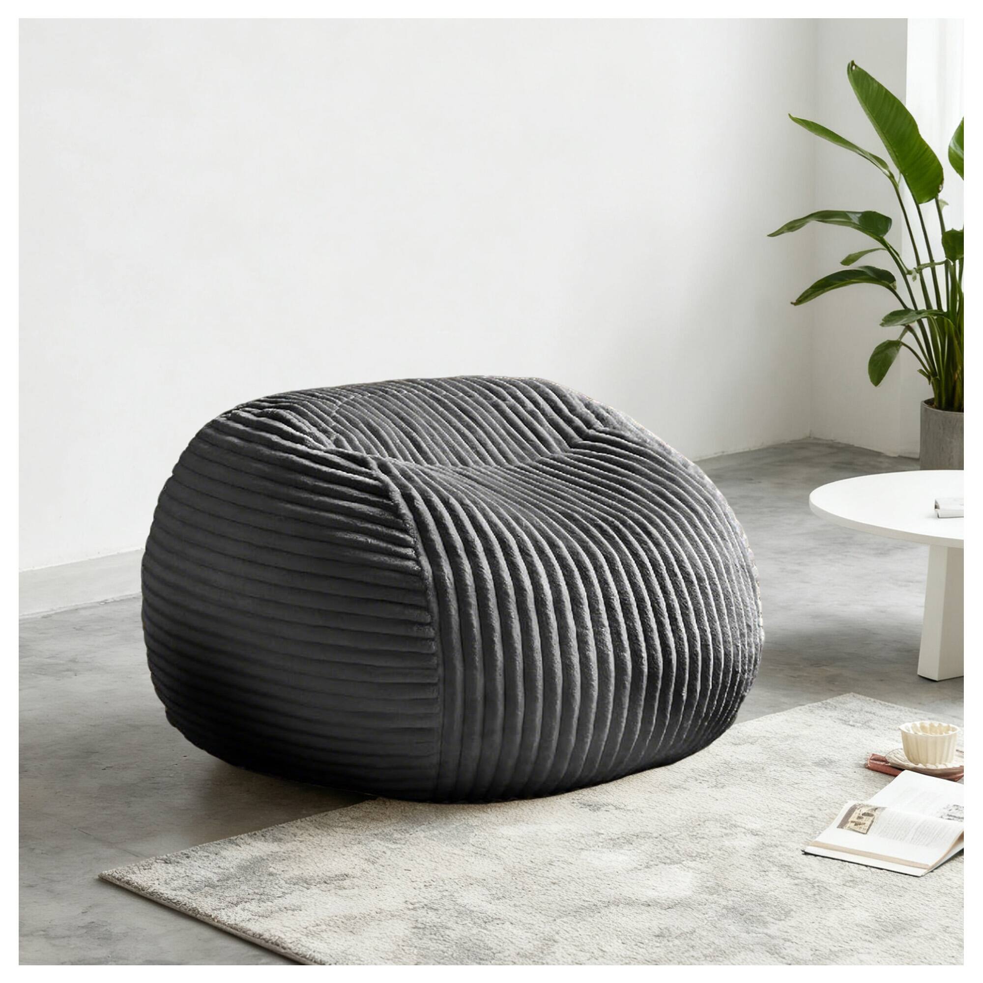 GOODSILO - Ultra Plush Memory Foam Bean Bag Chair - Comfortable Lounge Sofa for Bedroom, Living Room, Dorm - Gray