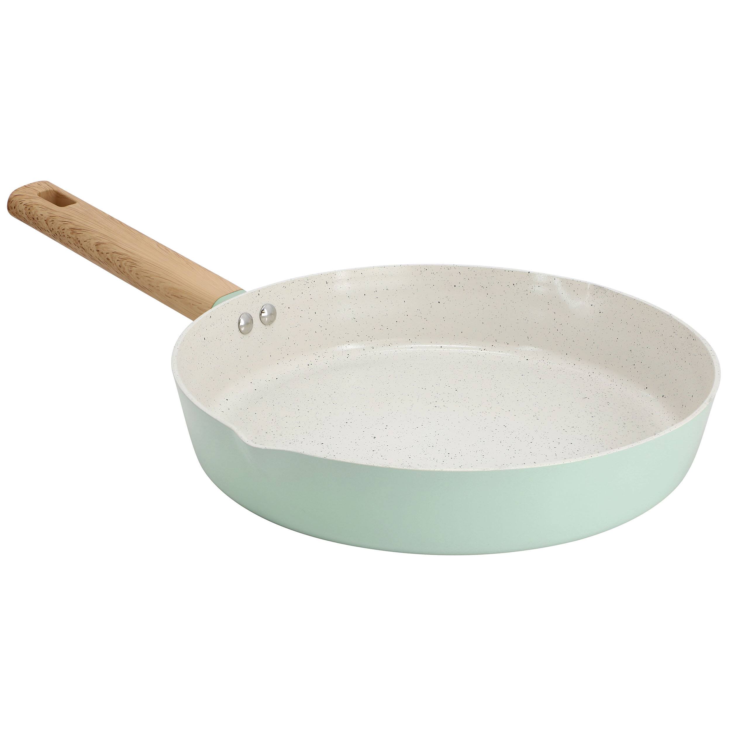 Front. Gibson - Gibson Home Marbleton Ceramic Nonstick Alumium 11 Inch Frying Pan in Mint - Mint.