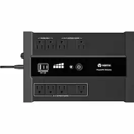 Vertiv - PowerUPS 100 Standby VRLA UPS PST6-700LVMT, 700VA/425W, 120V, USB Charging, User-Replaceable Battery, 8 Outlets - Unknown