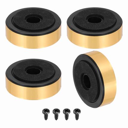 Front. Unique Bargains - 4pcs 47mmx15mm Speaker Isolation Feet, Anti-Vibration Foam Pads for HiFi Home Theater Audio - Gold.