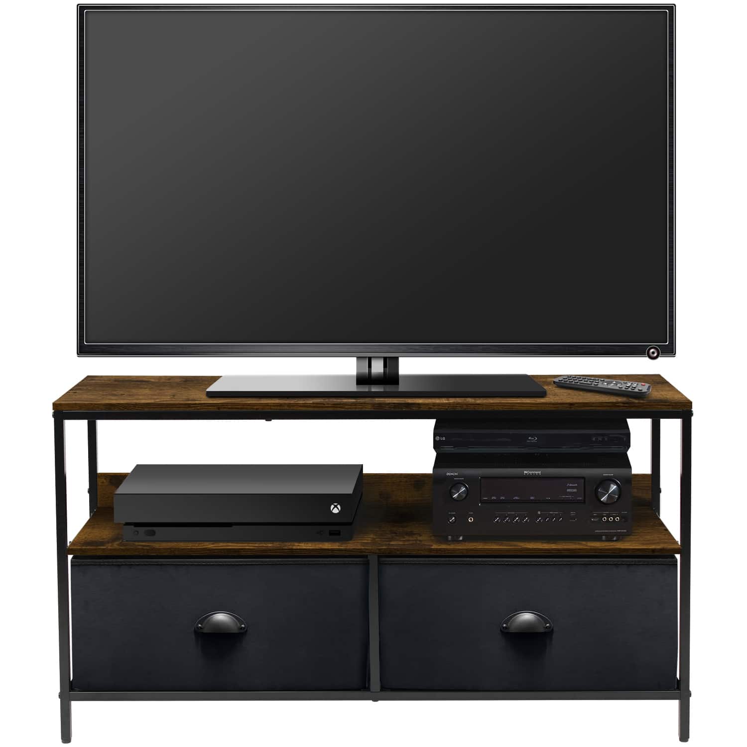 Sorbus - TV Stand with 2 Drawers – Fits Most Flat-Screen TVs – Modern Media Console with Gaming Console Storage - Wood Top