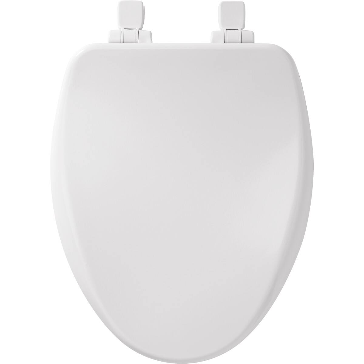 Angle. BEMIS - Bemis Alesio Elongated High Density Enameled Wood Toilet Seat in White Seat Fastening System, EasyClean, WhisperClose - White.