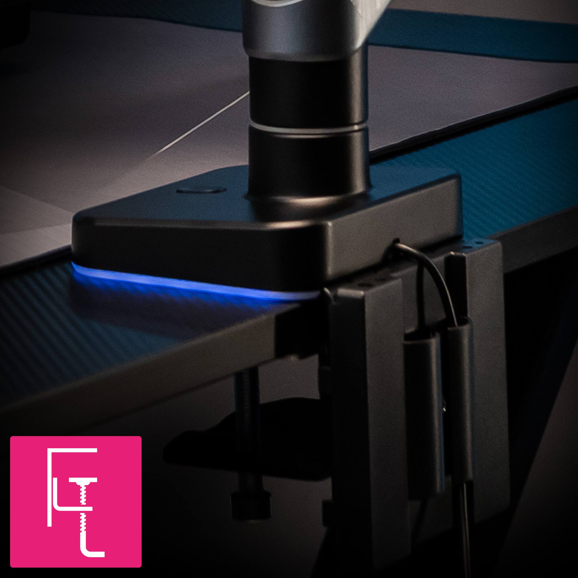 Alt View 1. MSI - MT201R V2 Single Monitor Arm – Adjustable Gas Spring Desk Mount, VESA Compatible, 17–49in, 44 lbs, Clamp & Grommet - Iron Gray.