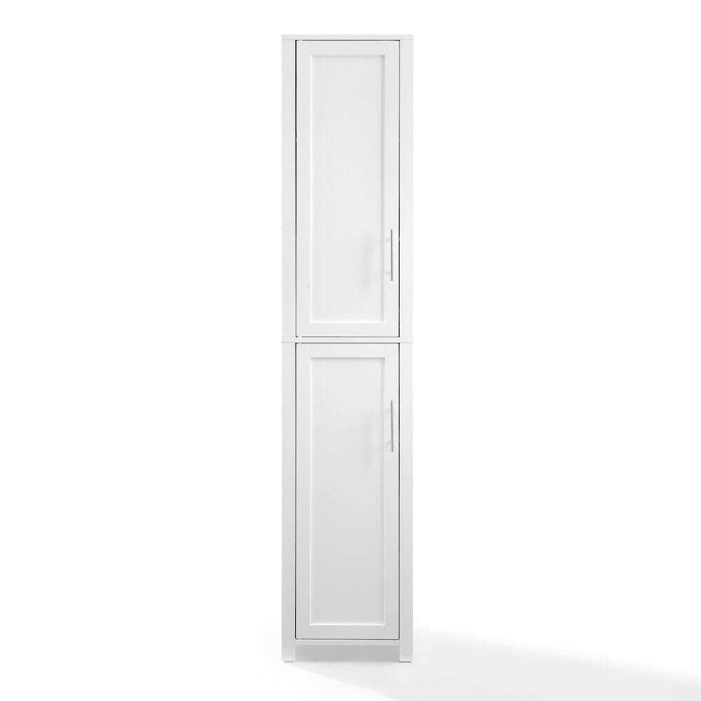 Angle. Crosley Furniture - Savannah Linen Storage Cabinet - White.