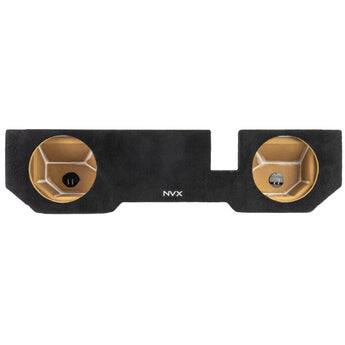 Angle. NVX - 2002-2018 Ram Quad and Crew Cab - Custom-Fit Empty Dual 12" Sealed Subwoofer Enclosure - Black.