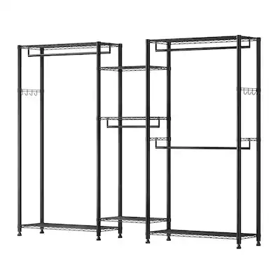 metal dress rack HOMEKAYT Black Clothing Rack, Modern Garment Rack, Heavy Duty Display for Home and Clothing Store, 47''L-Black : Home & Kitchen coated durable metal A LoveShackFancy Wardrobe Rack Gold 36"x63"