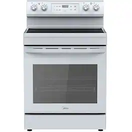 Midea - 6.3 CuFt 4-Burner Freestanding Electric Range - White