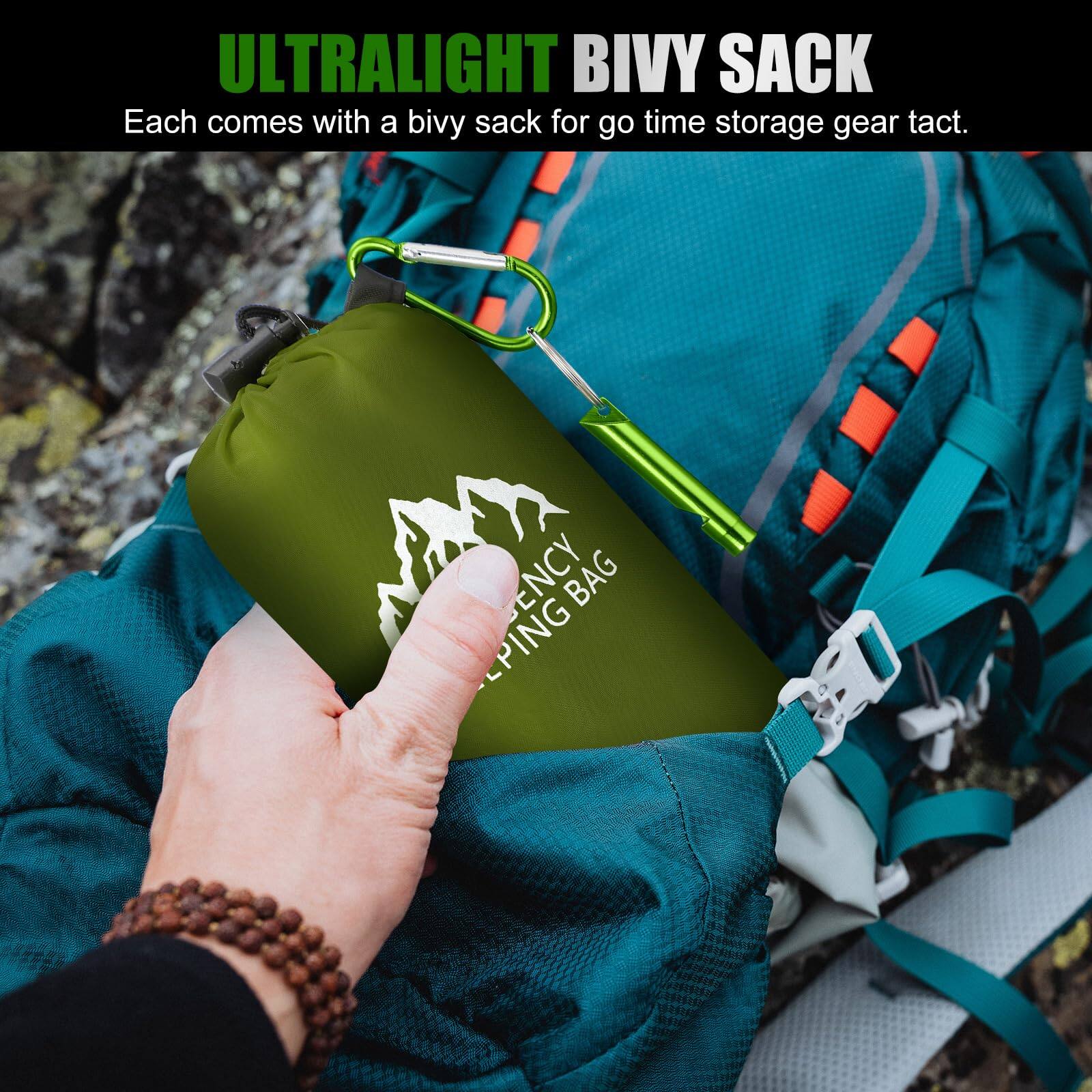 ULTRALIGHT BIVY SACK  
Each comes with a bivy sack for go time storage gear tact.