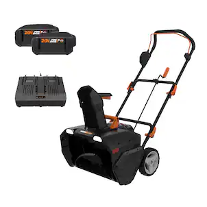 WORX - 40V 20" Cordless Snow Blower w/ Brushless Motor & Power Share WG471 (2 x 4.0 Ah Batteries & Fast Charger Included) - Black