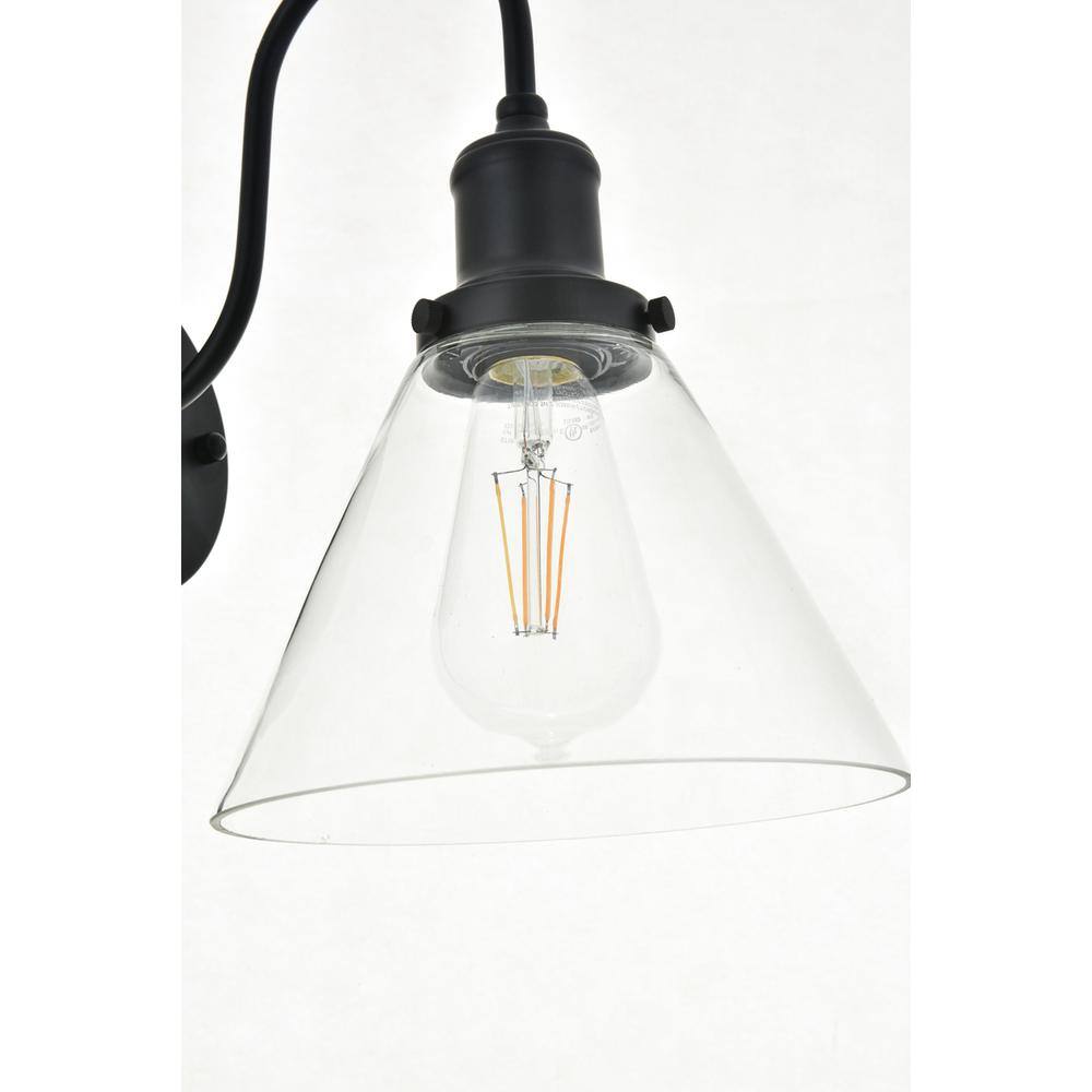 Left. Living District - Histoire 1 light black Wall Sconce - Black And Clear.