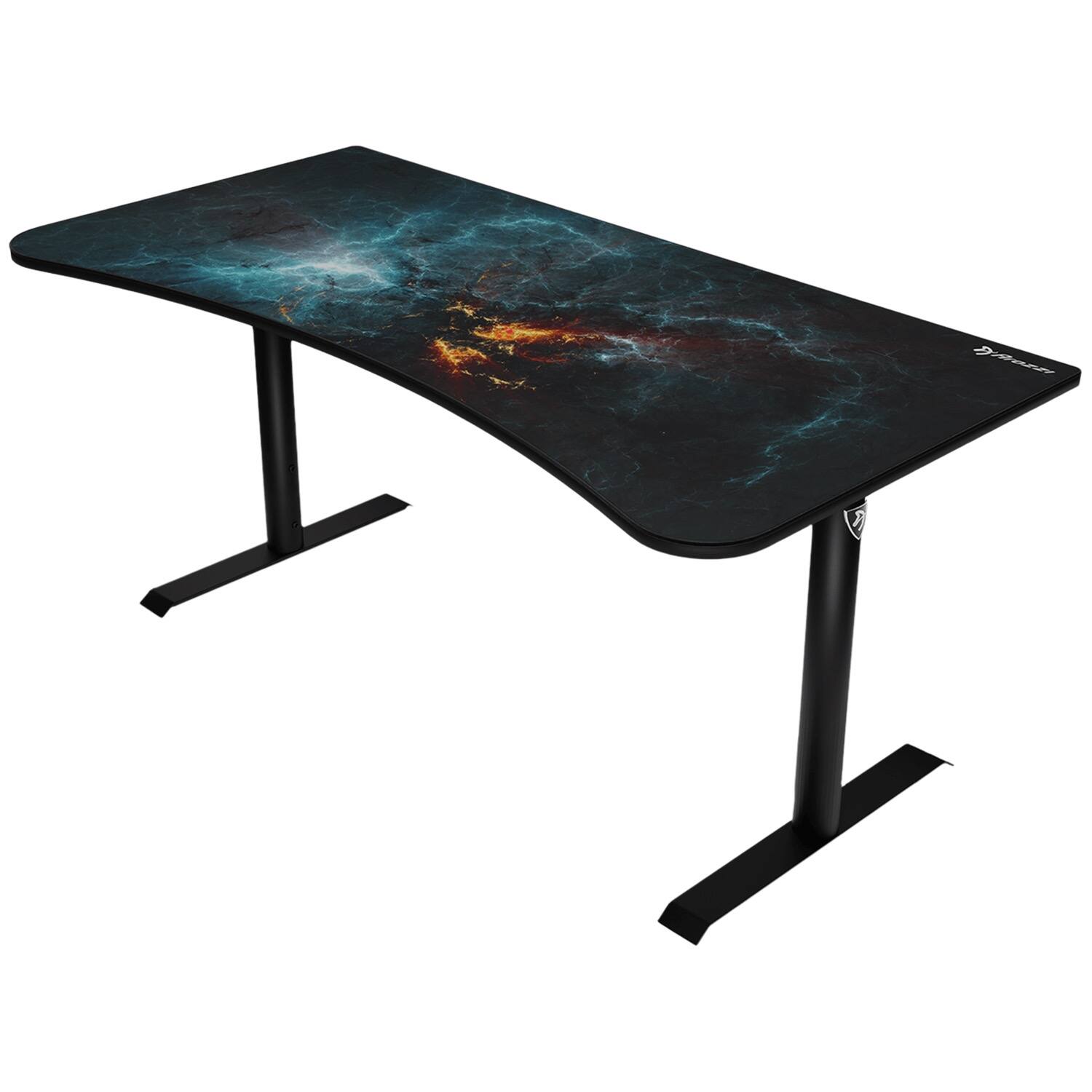 Left. Arozzi - Arena Ultrawide Curved Gaming Desk - Omega.