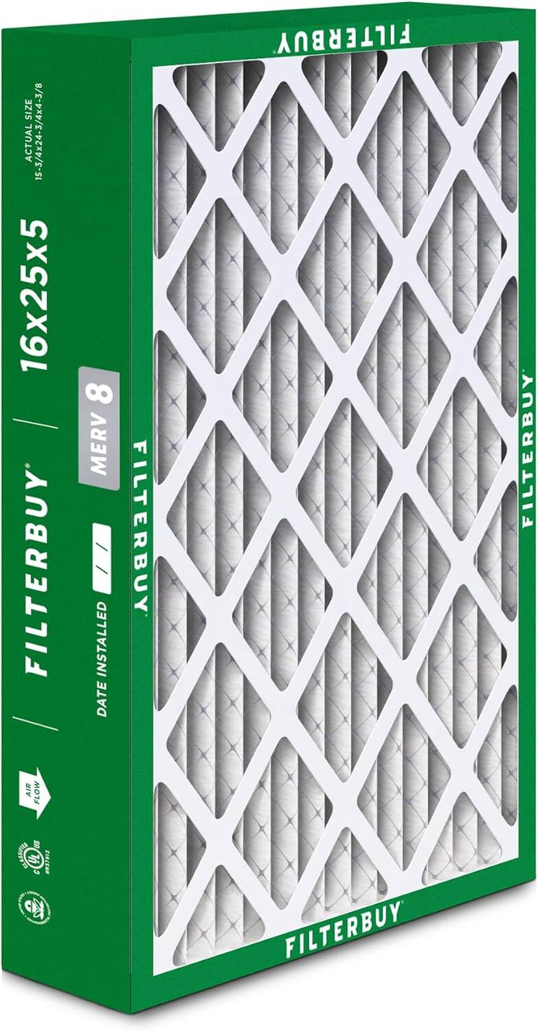 SIZE ACTUAL 15-3/4x24-3/4x4-3/8 16x25x5  
FILTERBUY AIR FLOW 8 MERV  
INSTALLED DATE  
FILTERBUY FILTERBUY FILTERBUY  
CAAED UL 37912  
FILTERBUY