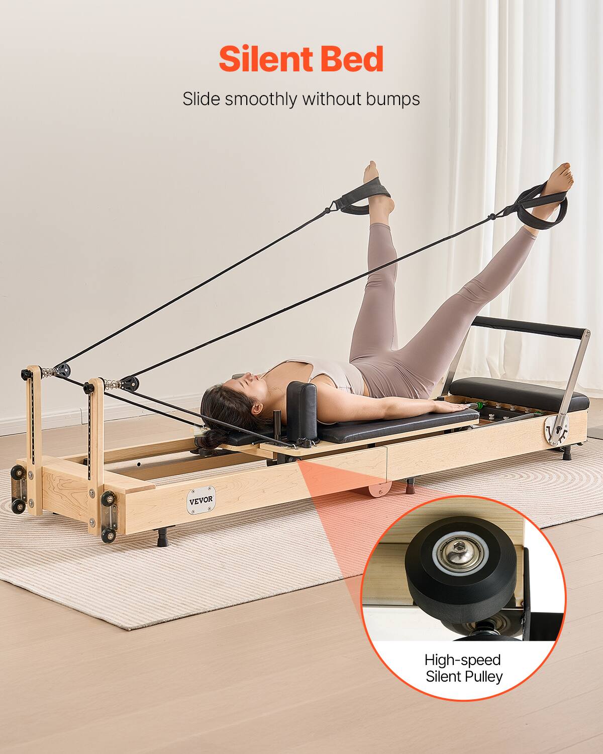Silent Bed: Slide smoothly without bumps. High-speed Silent Pulley.