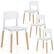 Alt View 6. Costway - Dining Side Chairs Set of 4 with Ergonomic Backrest Wide Seat & Sturdy Wooden Legs - White.