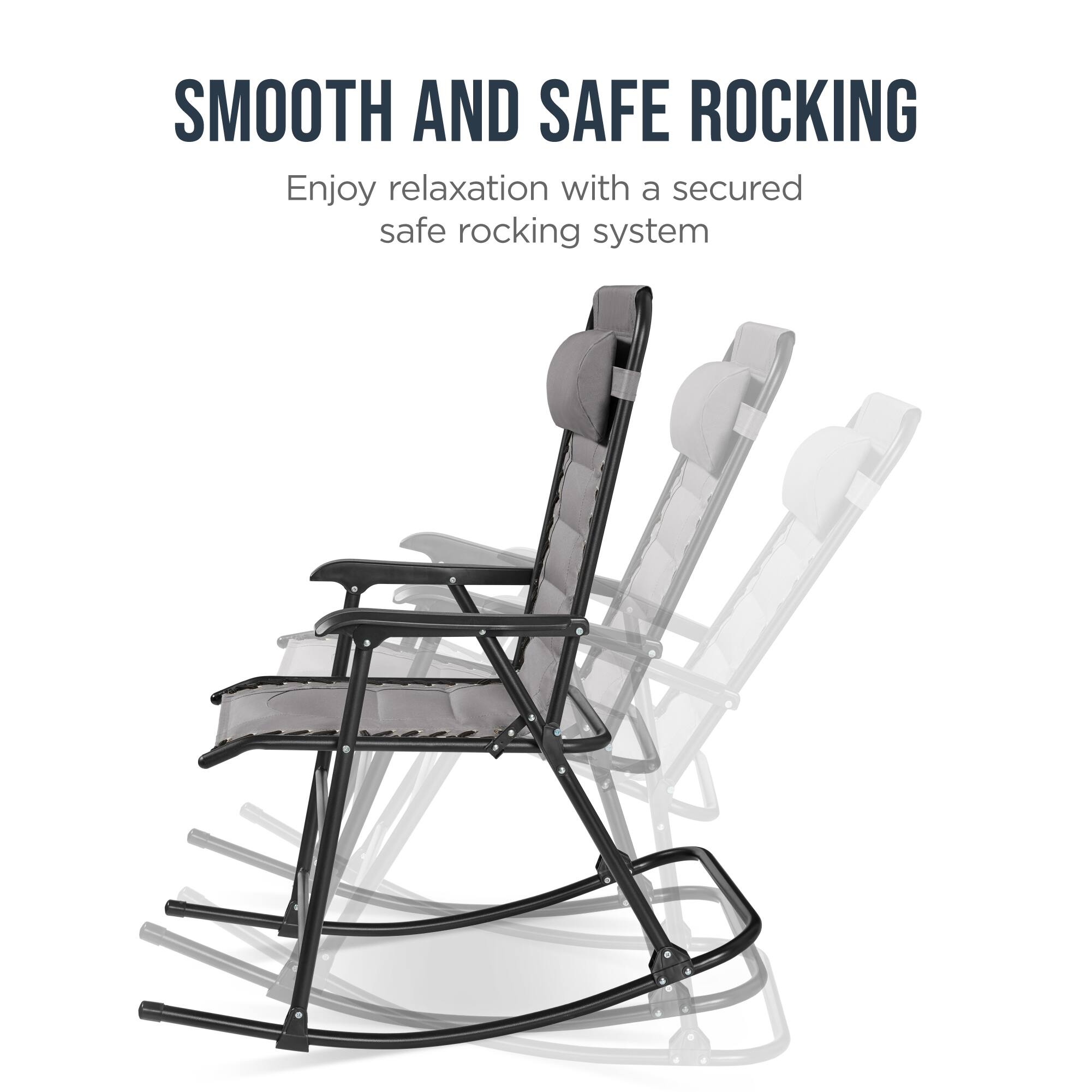 Best Choice Products Padded Folding Zero Gravity Rocking Chair with ...