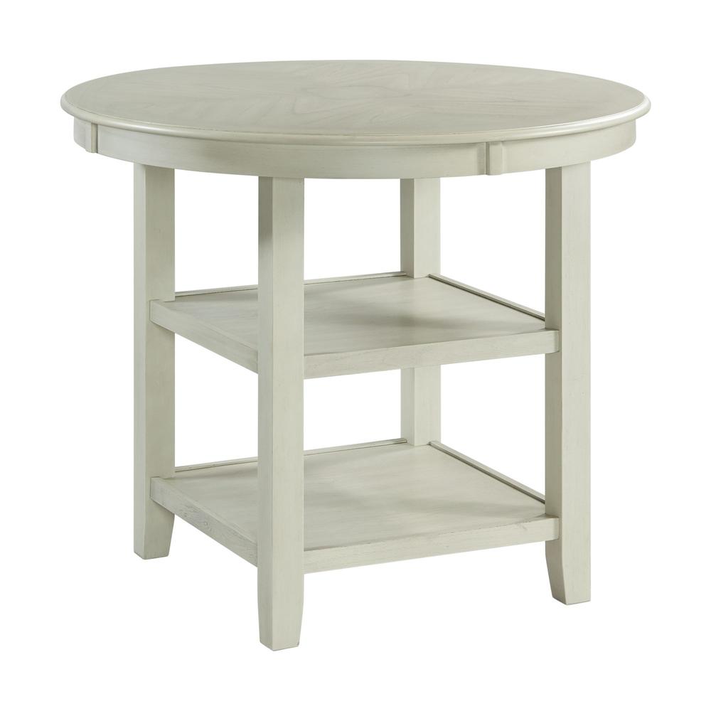 Left. FurniFact - Elegant Counter Height Dining Table in Bisque Finish for Kitchen and Dining - Bisque.