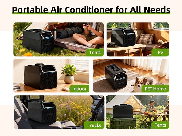 Portable Air Conditioner for All Needs  
Tents  
RV  
Indoor  
PET Home  
Trucks  
Tents